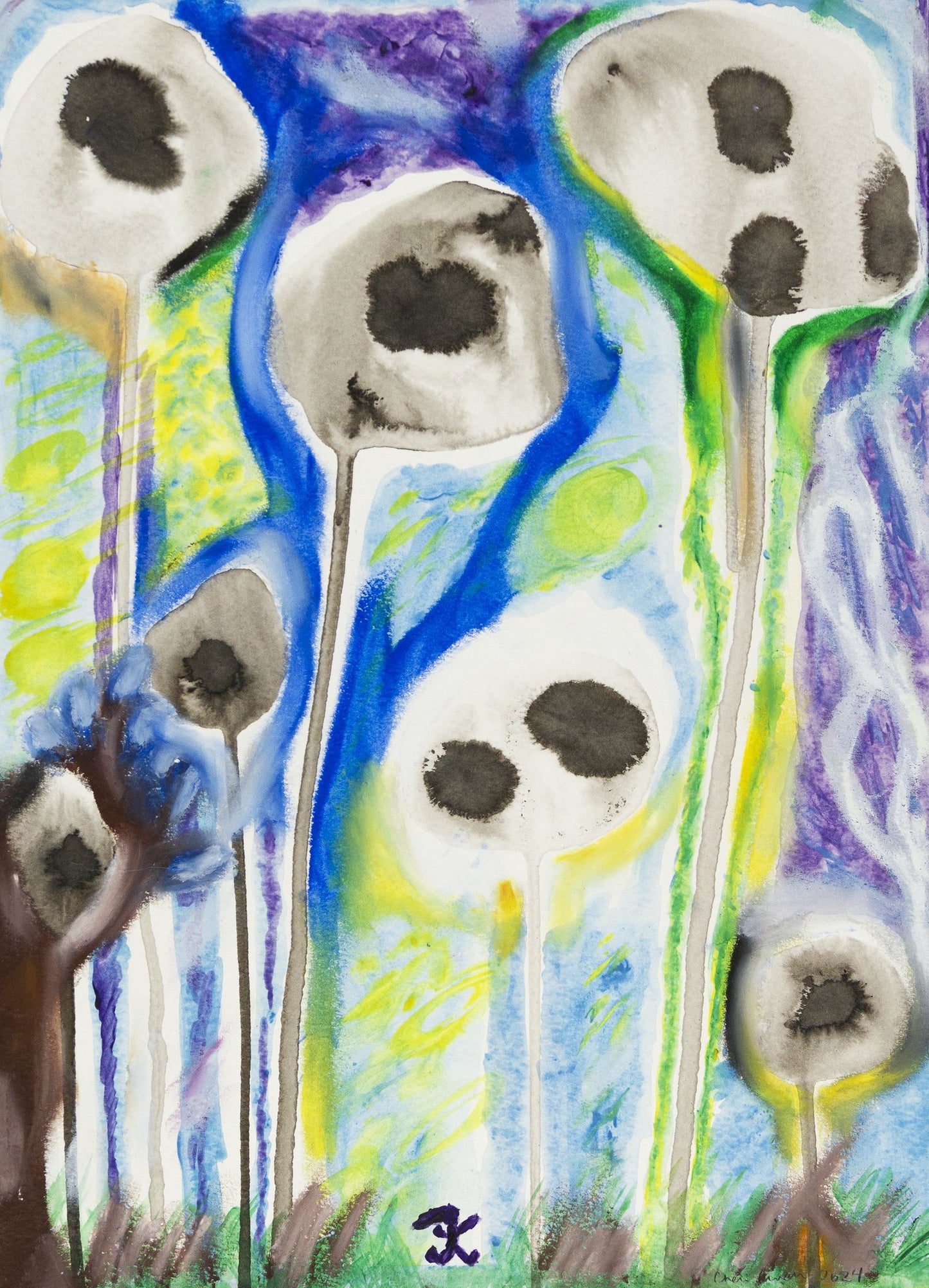 Colorful abstract of a magical forest