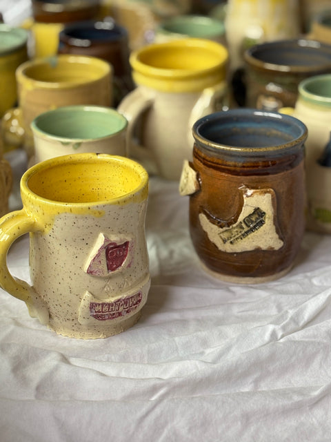 Night Owl Grouping of mugs closer view 
